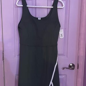 Xersion army green tennis athletic One-Piece  with White Side Trim